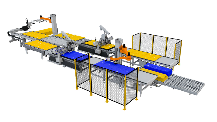 Expitech гнездење ќелија со робот 5см визија за зафаќање и редење.